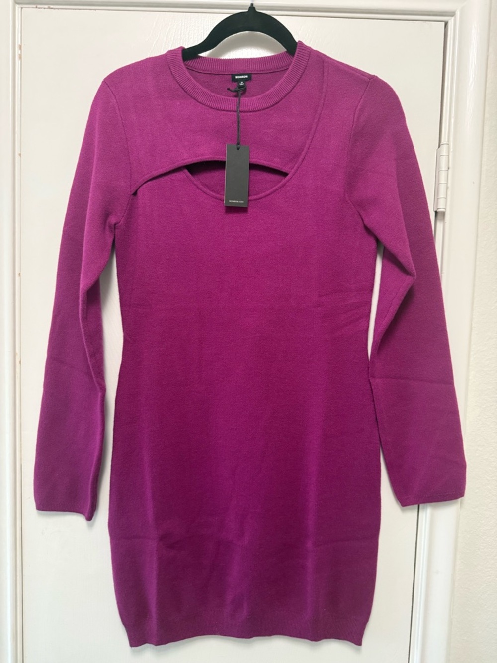 NWT Monrow Purple Magenta Long Sleeve Cutout Dress